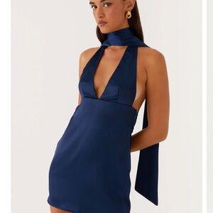 Peppermayo Deep Blue Backless Dress